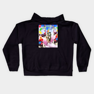 Cat Riding Llama With Sundae And Jelly Beans Kids Hoodie